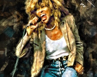 Tina Turner Digital Images | Watercolor Design Instant Download |