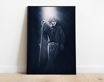 Jim Morrison Digital Art Print – Black & White Minimalist Poster | The Doors Tribute | Instant Download |