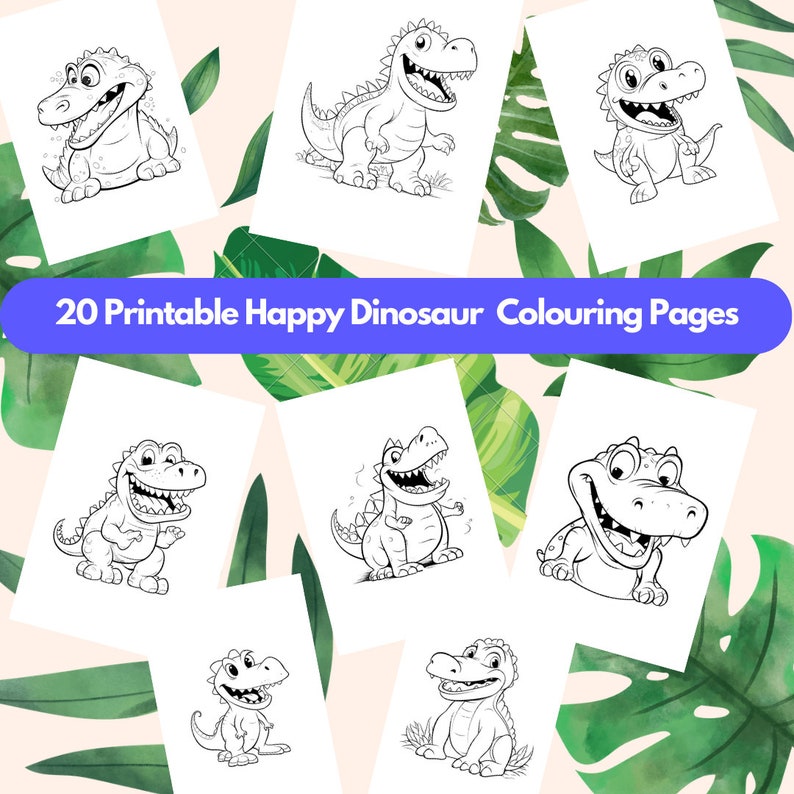 20 Happy Dinosaur Coloring Pages for Kids Printable - Dinosaur ...