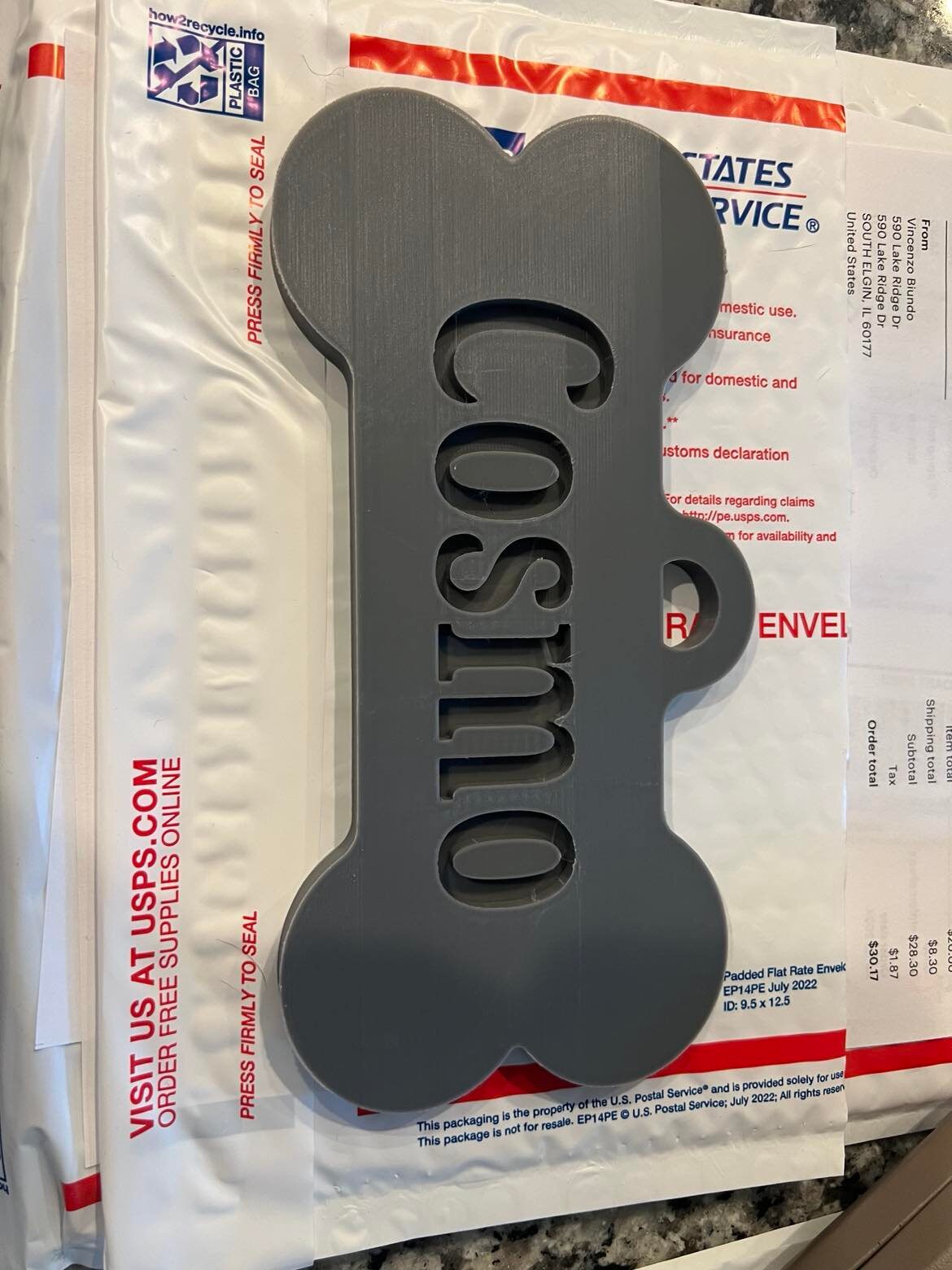 Home Depot Large Skeleton Dog Tag Personalized 3D Printed Bone Shaped Home depot large skeleton dog tag personalized 3d printed bone shaped