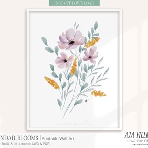 Watercolor Flowers Print, Watercolor Digital Print, Printable Wall Decor, Watercolor Home Decor Print, Watercolor Print, Printable wall art