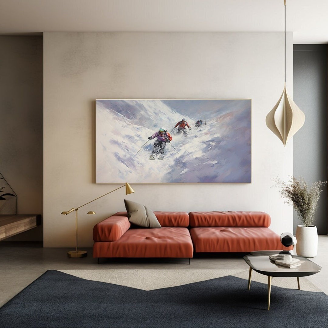 Original Ski Sports Oil Painting Original Custom Painting Etsy