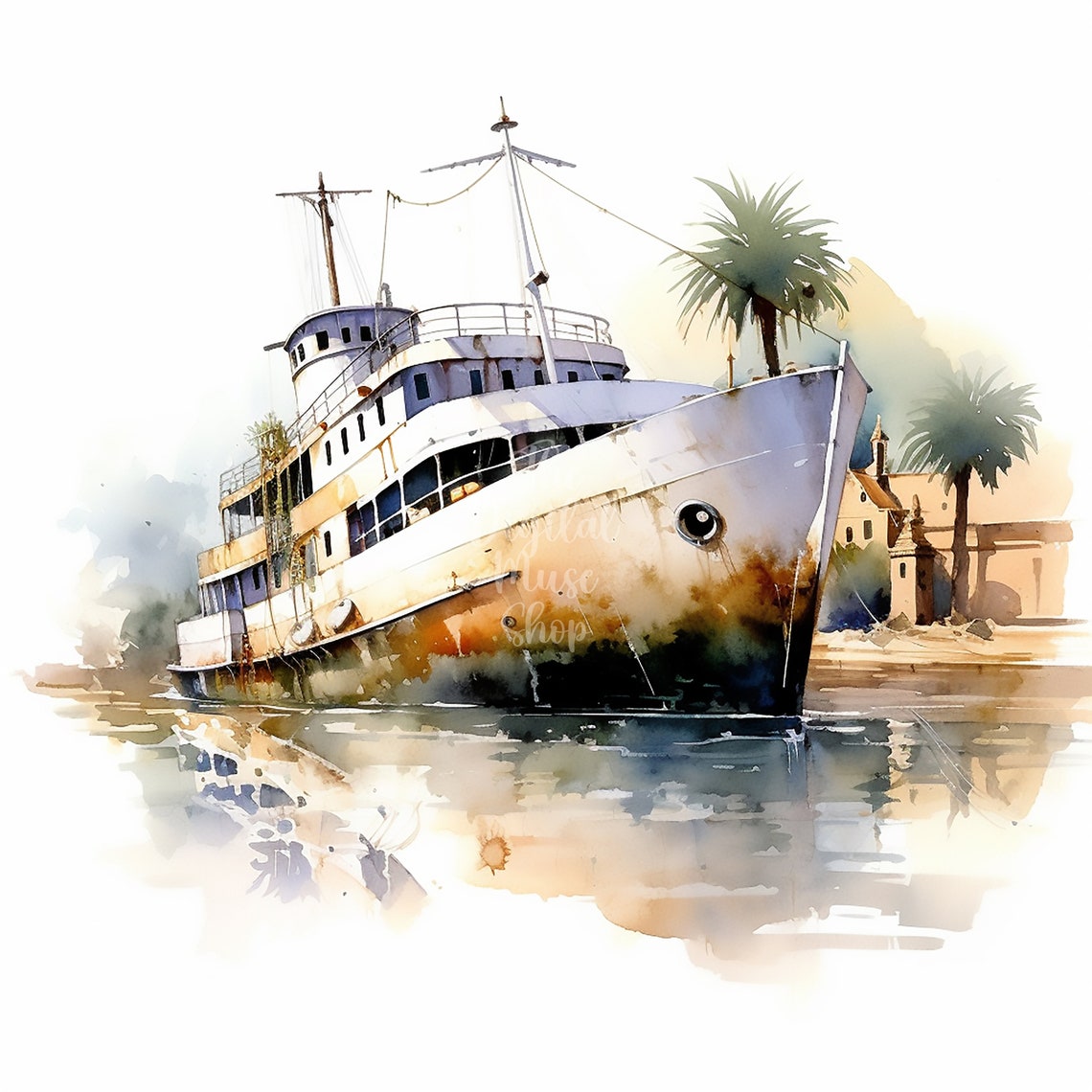 Random Boats Clipart, 12 High Quality Jpgs, Watercolor Clipart, Summer ...