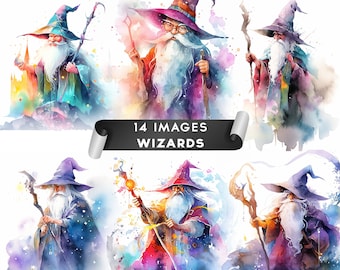 Wizards Clipart, Wizard Clipart Fantasy Character Digital Paper Craft Clipart Pack Journaling Mystical Clipart 14High Quality JPGs