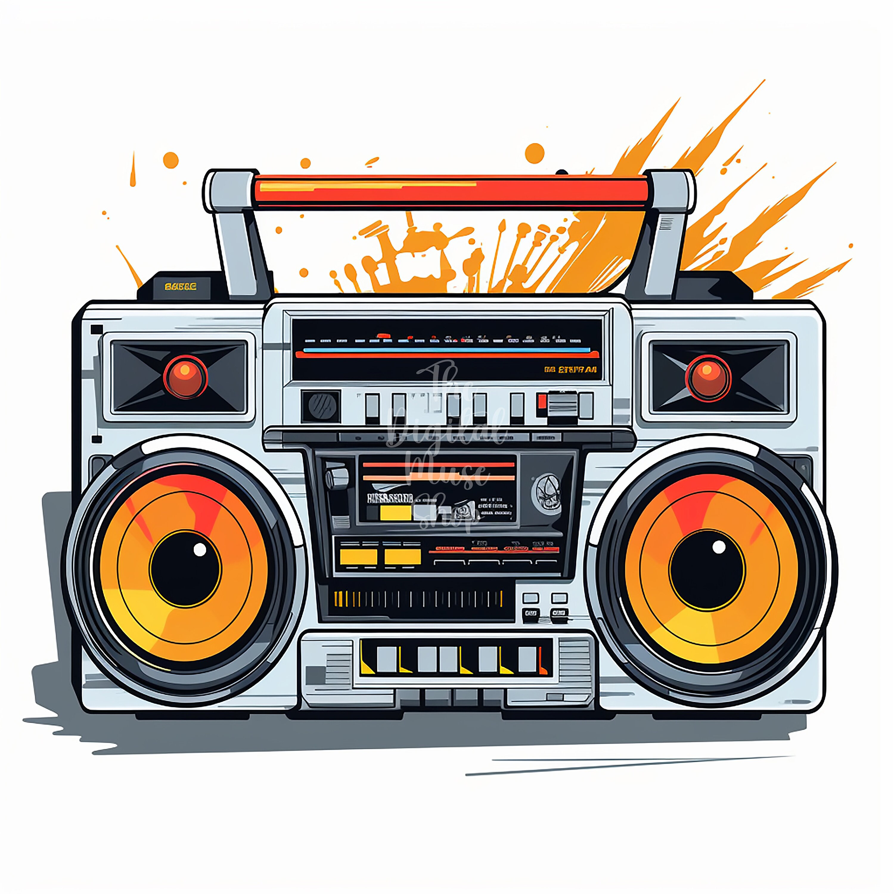 Boombox Clipart Music Illustration 80s Clipart Digital Image for Card ...