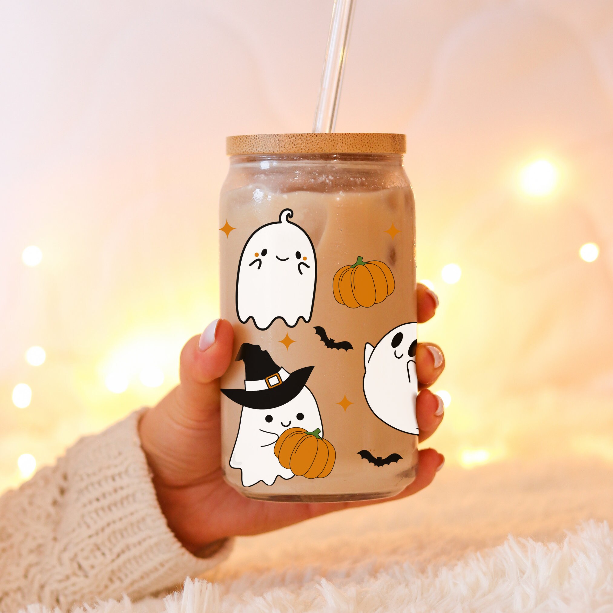 Cute Ghost SVG Libbey Can Glass SVG Halloween Ghost SVG Glass Can Wrap ...