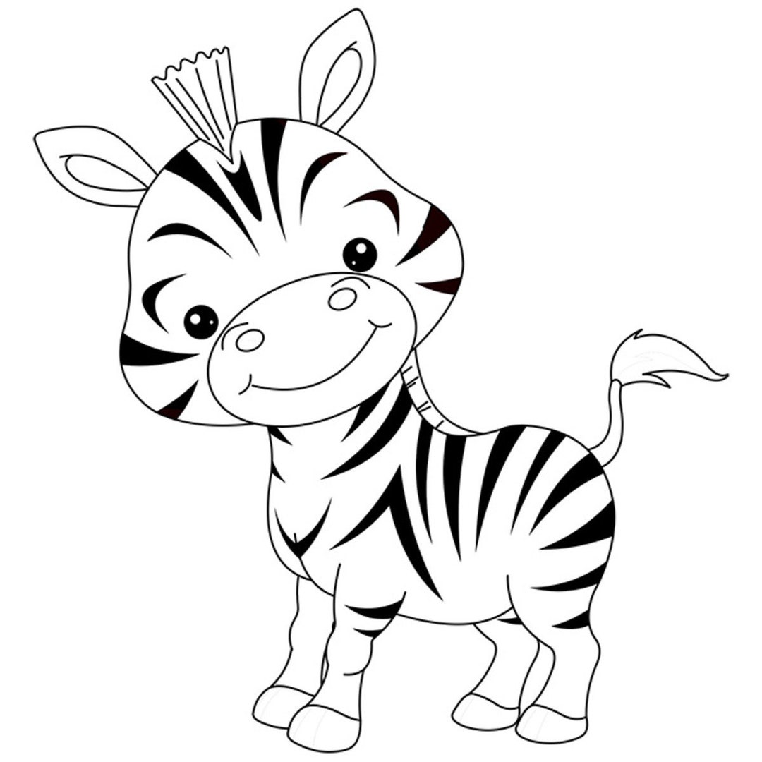Printable Baby Zebra 4 Coloring Pages for Kids and Adults, Misticos Art ...