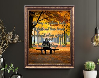 Herbst Zitat Kunstdruck, Herbst Szene Wand Dekoration (Digitaler Download)