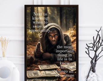 Motivational Quote Art Print, Seizing Opportunities (Digital Download)