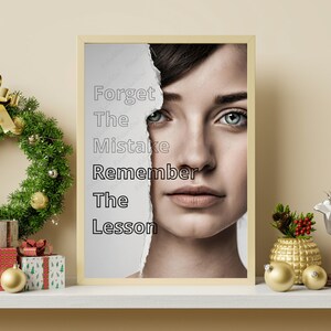 Forget The Mistake Remember The Lesson, Digital Prints, Inspirational Quotes, Motivation Wall Art, Home Decor, Office Wall Art