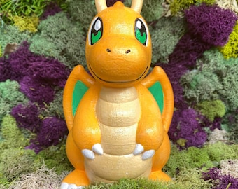 Handmålad Dragonite 3D-utskriven figur