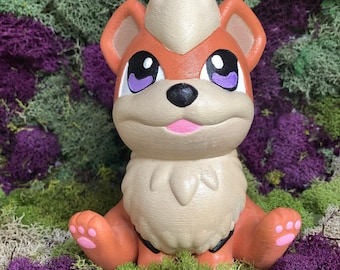 Hand Painted Growlithe 3D Printed Figure