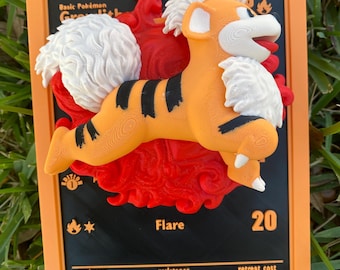 Growlithe Monster Card 3D Printed Figure
