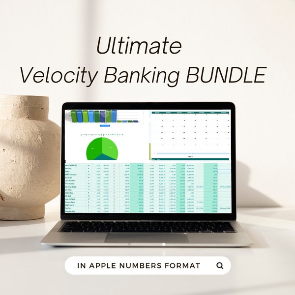 Velocity Banking BUNDLE in Apple Numbers Format - Velocity Spreadsheet, Credit Card Analysis , Monthly Planner - Fully Customizable
