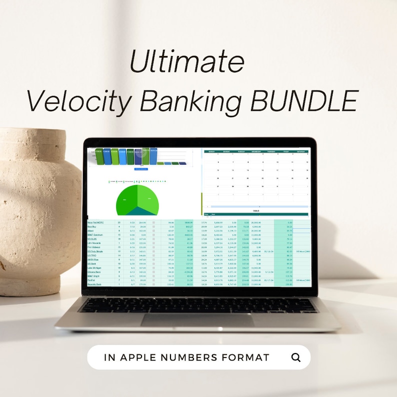 Velocity Banking BUNDLE in Apple Numbers Format Velocity Spreadsheet