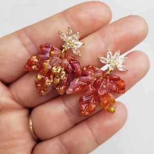 Herbst/Herbst handgemachte Ohrringe aus Polymer-Ton | Statement Ohrringe