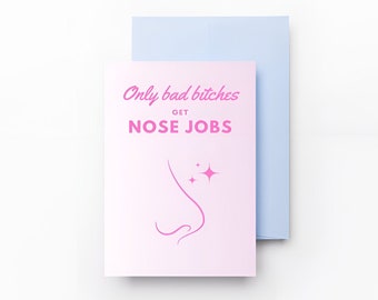 easy printable nose job congrats card quick digital download