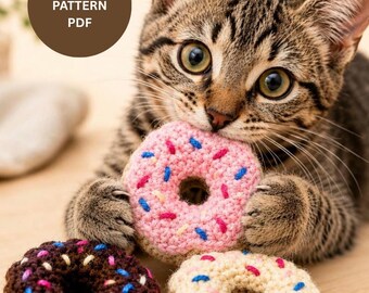 Crochet Donut Cat Toy Pattern, Beginner Friendly Catnip Toy (PDF Download)