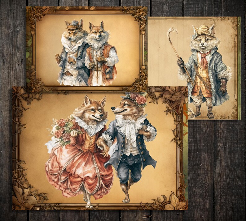 Fairytale Wolf Printable Junk Journal Pages Instant Download Etsy