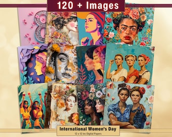 Women's Day Digital Paper Pack: Scrapbook & Junk Journal (Digital Download)