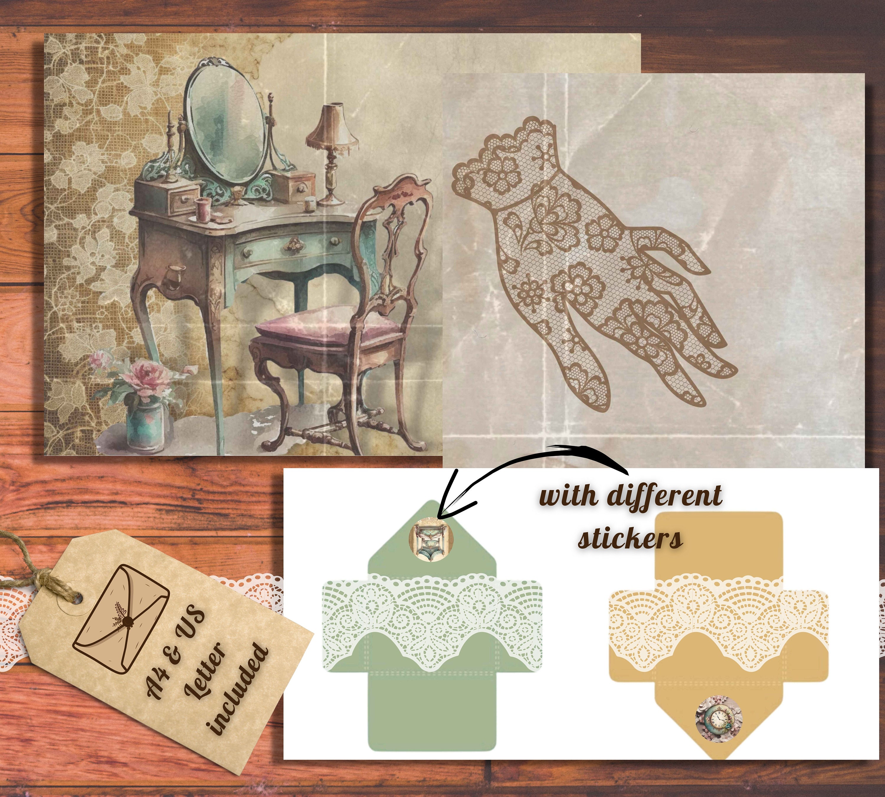 Printable Victorian Decor Junk Journal Pages and Envelopes - Etsy