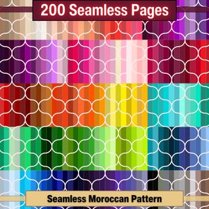 Printable 200 Seamless Moroccan Pattern Digital Papers, Moroccan Colour Pages, Collage Paper Pack, Download Junk Journal, Scrapbooking