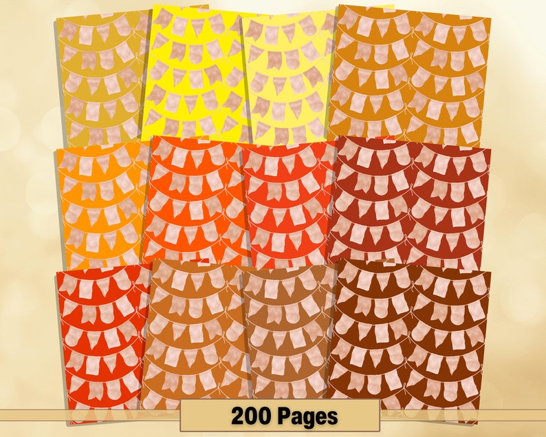 Printable 200 Seamless Bunting Flags Pattern Digital Papers, Bunting ...