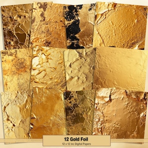 Druckbare digitale Goldfolienpapiere, Schimmernde Texturen Seite, Glamour-Hintergrund, Ephemera, Download Junk Journal, Scrapbooking, Kartenherstellung