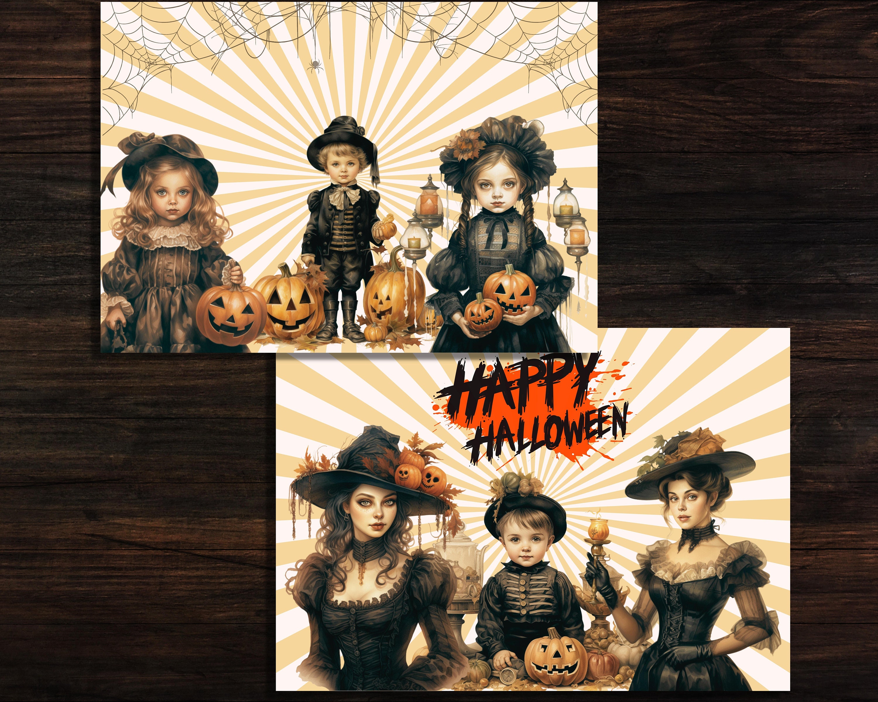 Printable Retro Gothic Halloween Digital Papers Vintage - Etsy