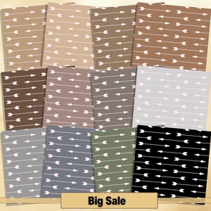 Printable 200 Seamless Arrows Pattern Digital Paper, White Arrow ...