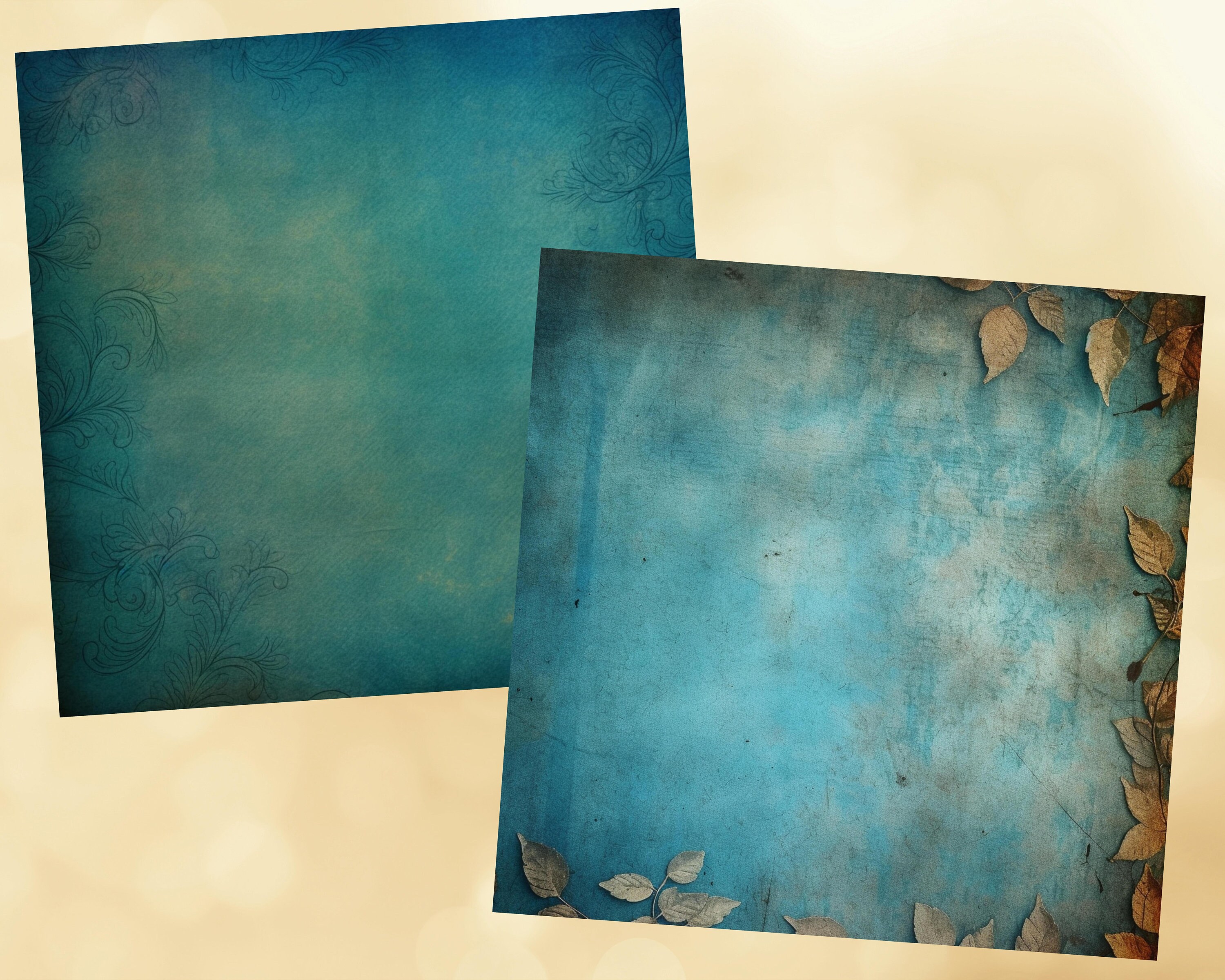 Printable Vintage Blue Digital Paper, Pretty Pages, Shabby Chic ...