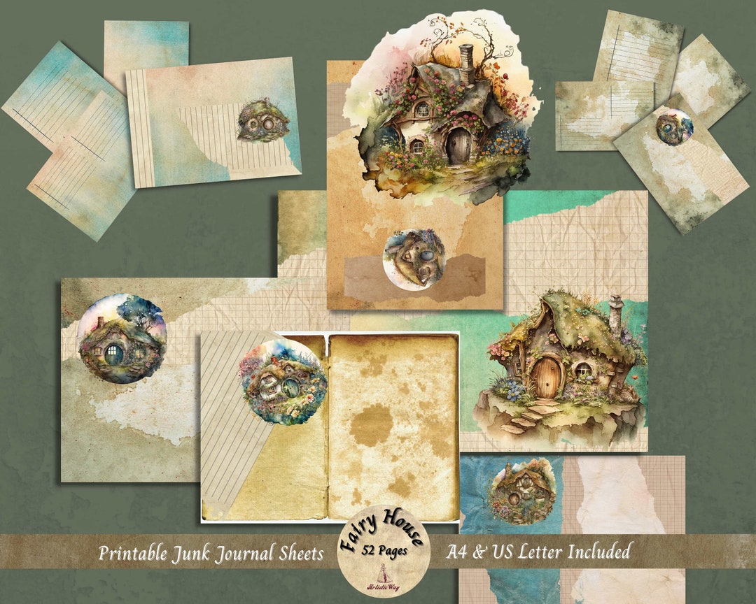 Magical Fairy House Fantasy Junk Journal Digital Paper Kit, Ephemera ...