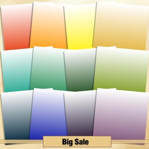 Ombre Paper.pdf Printable 200 White Ombre Digital Papers, Ombre Gradient Rainbow Colour ...