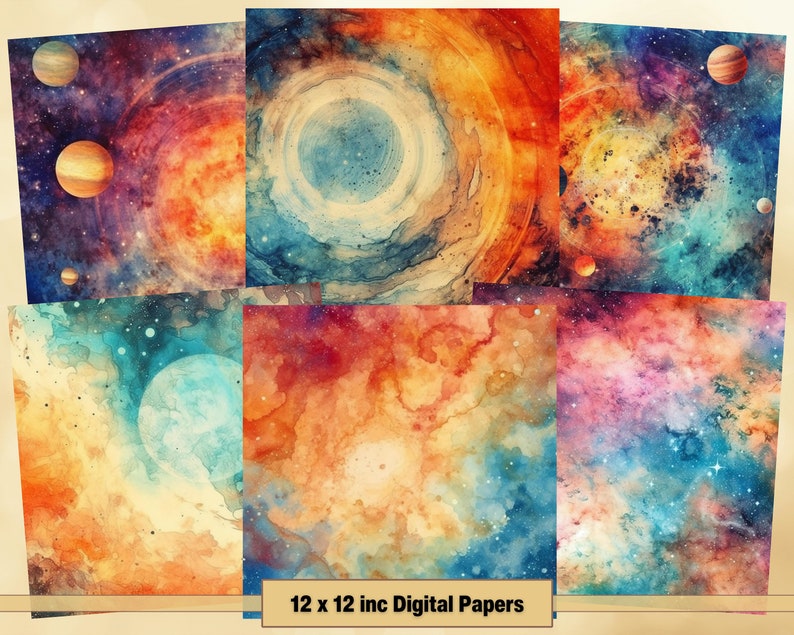 Printable Vintage Celestial Digital Papers Galaxy Pages - Etsy
