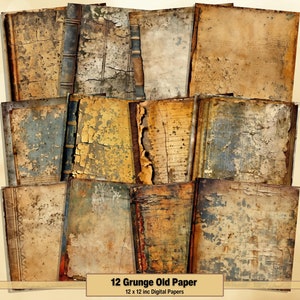 Printable Grunge Old Digital Papers, Antique Pages, Shabby Texture Background, Ephemera, Download Junk Journal, Scrapbooking, Card Making