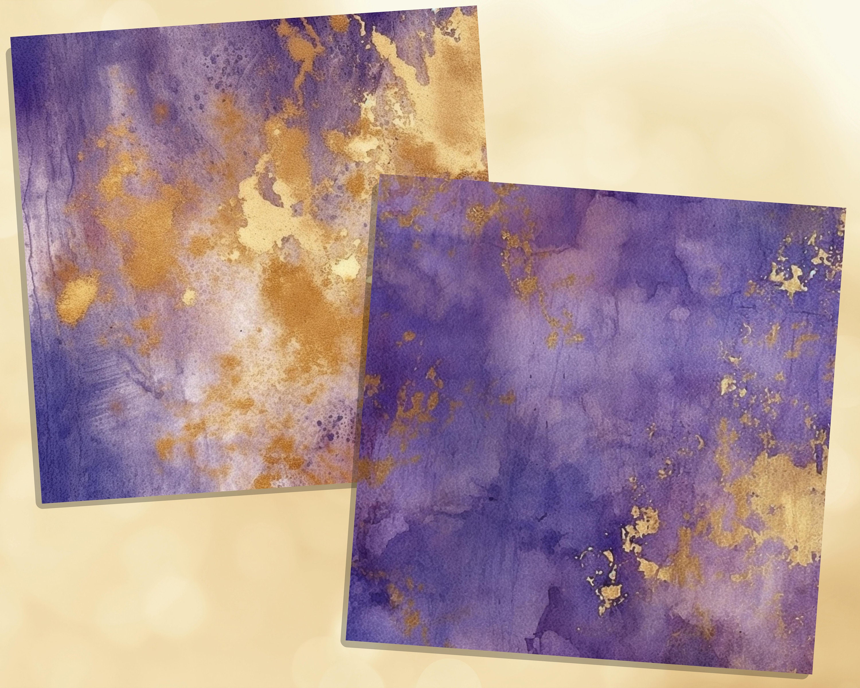 Printable Purple & Gold Textures Digital Papers Dust Grunge - Etsy