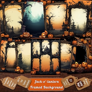 Printable Halloween Pumpkin Digital Paper, Halloween Jack o Lantern Ephemera, Spooky Pages, Download Junk Journal, Scrapbooking, Card Making