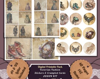 Victorian Junk Journal Printable Victorian Tags Jane Austen - Etsy