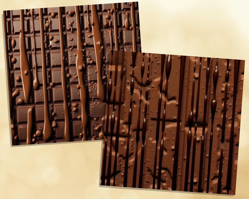 Printable Dripping Chocolate Digital Papers, Chocolate Bar Pages ...