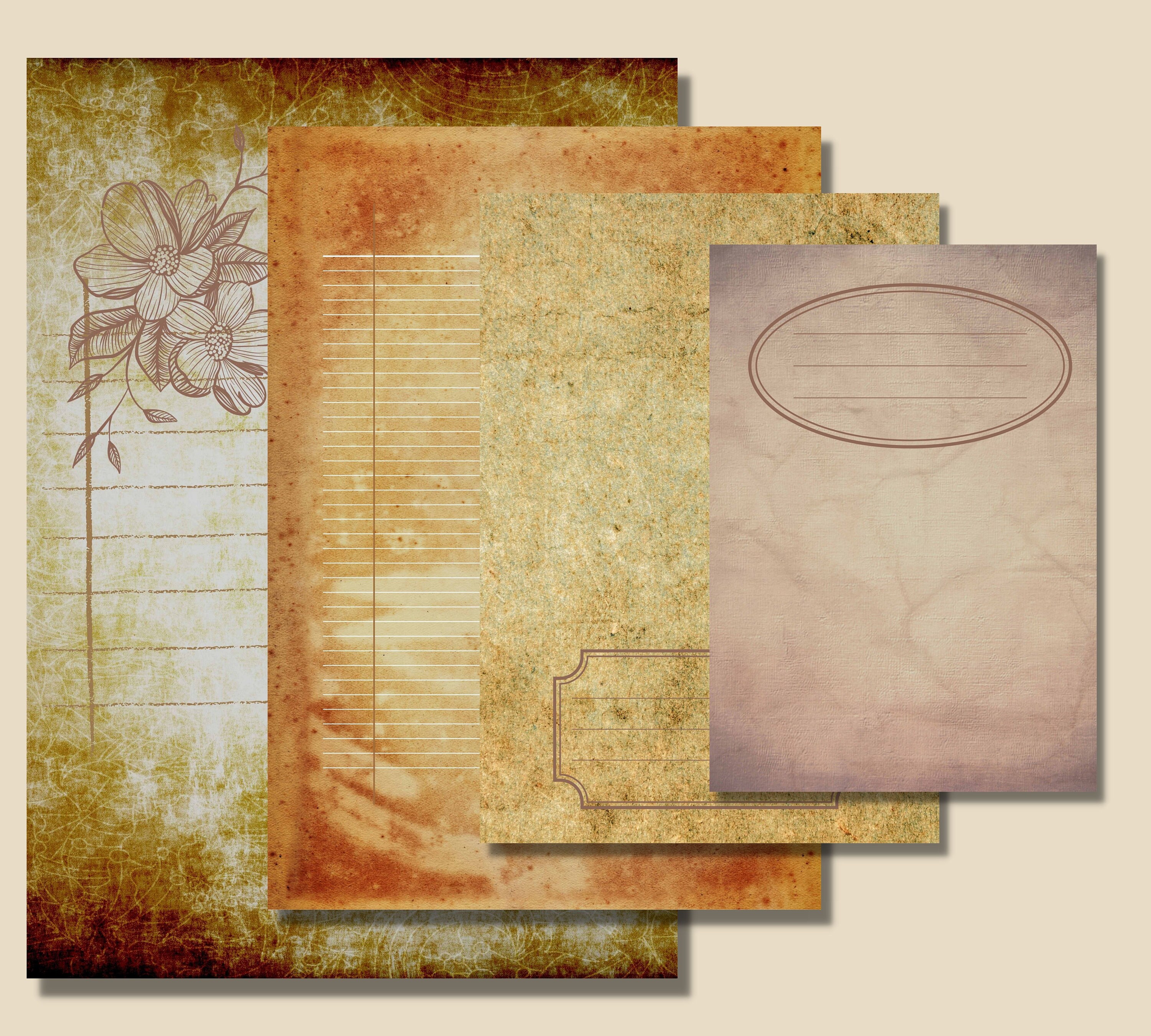 Printable blank digital paper grunge distressed ephemera etsy uk