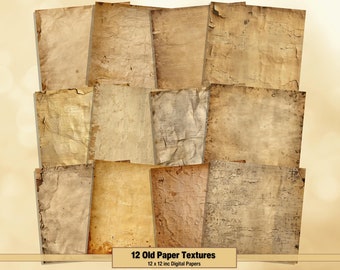 Printable Old Paper Textures Digital Papers, Distressed Page, Background, Vintage Ephemera, Download Junk Journal, Scrapbooking, Card Making