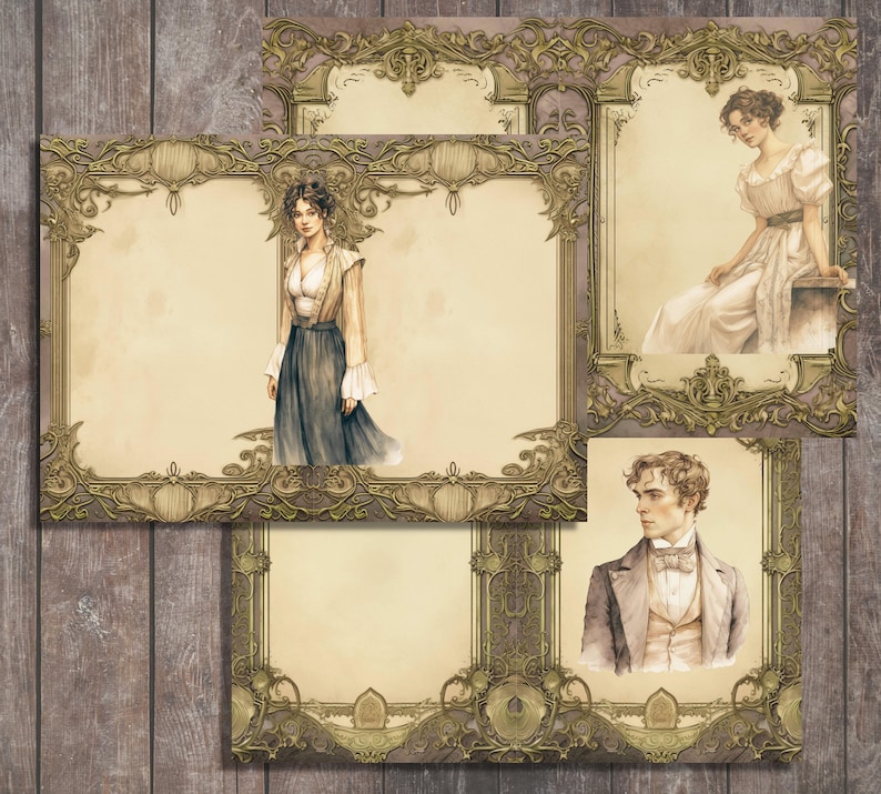 Printable Pride and Prejudice Digital Paper Regency Era - Etsy