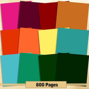 Printable 200 Solid Color Digital Papers Bundle, Solid Rainbow Colour ...