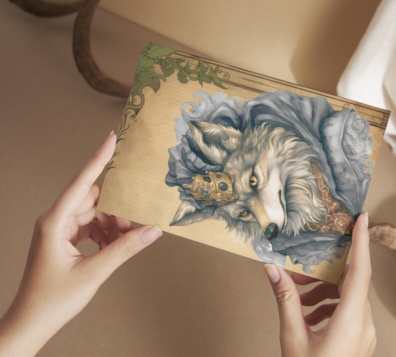 Fairytale Wolf Printable Junk Journal Pages Instant Download Etsy