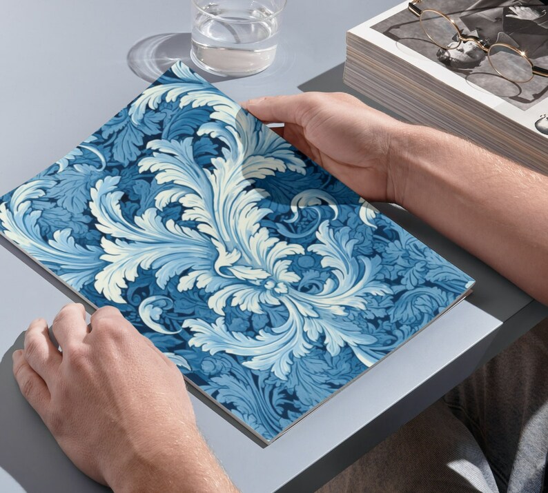 Printable Victorian Blue Damask Junk Journal Pages Kit, Vintage Floral ...