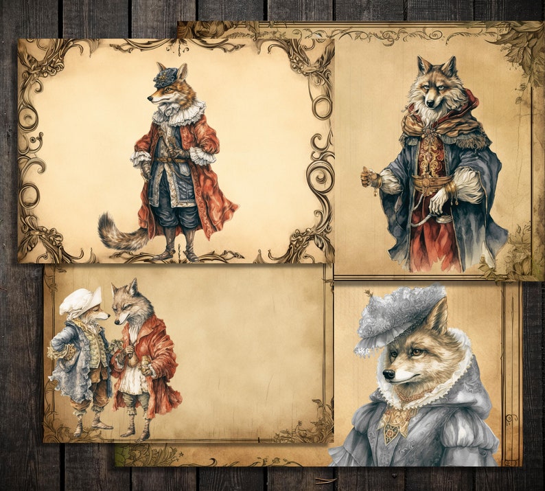 Fairytale Wolf Printable Junk Journal Pages Instant Download Etsy