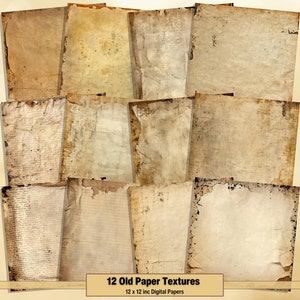 Printable Old Paper Textures Digital Papers, Grunge Pages, Distressed Background, Ephemera, Download Junk Journal, Scrapbooking, Card Making