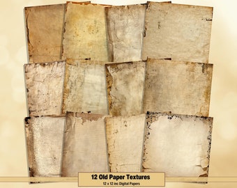 Printable Old Paper Textures Digital Papers, Grunge Pages, Distressed Background, Ephemera, Download Junk Journal, Scrapbooking, Card Making