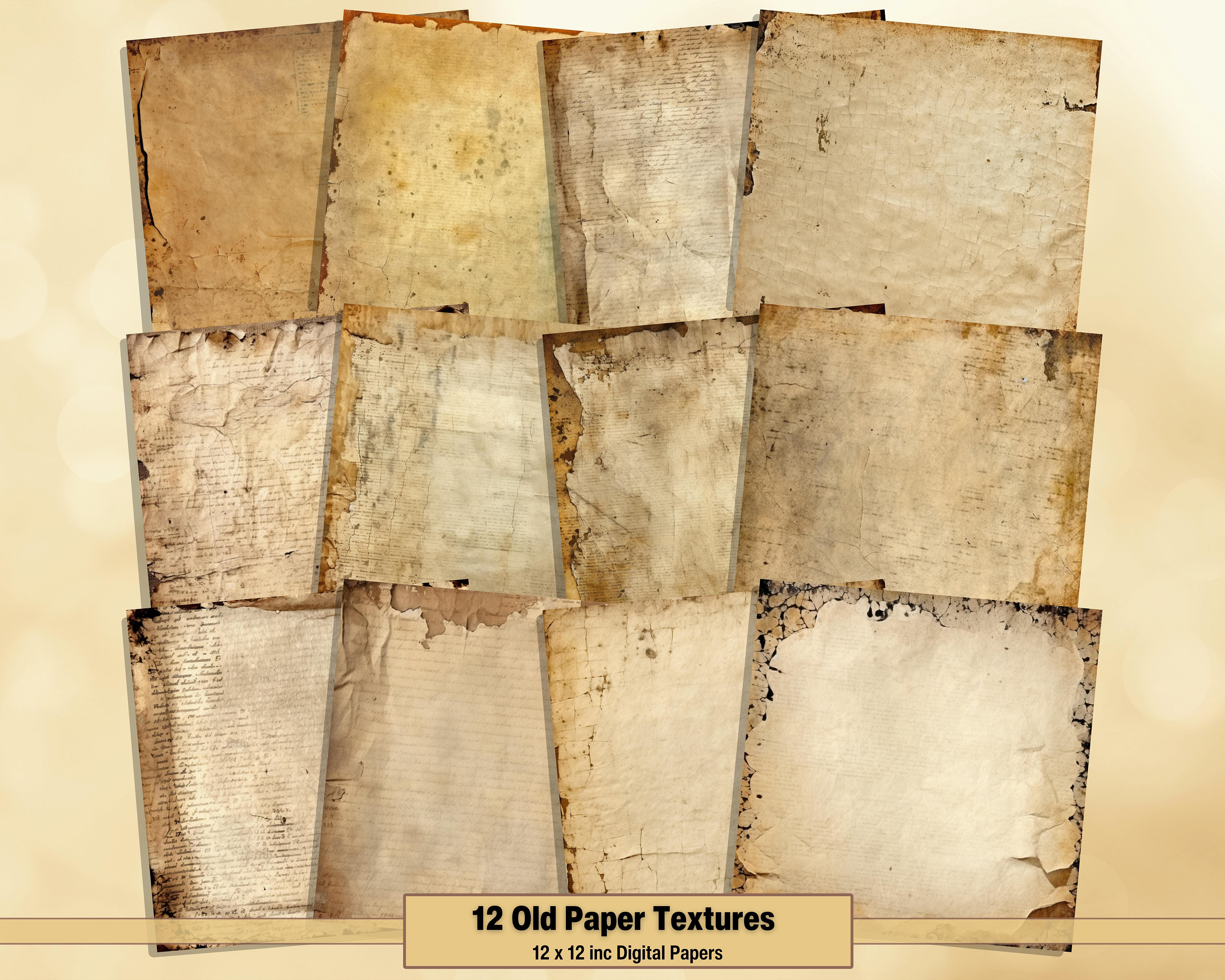 8.5x11 Old Paper Textures digital paper, A4 printable aged paper textures,  digital backgrounds vintage paper, antique paper digital download