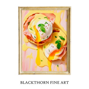Eggs Benedict Painting Breakfast Print Eggs Poster Kitchen Art Brunch Decor Multiple Sizes Printable Wall Art Dining Room Poster Egg Print